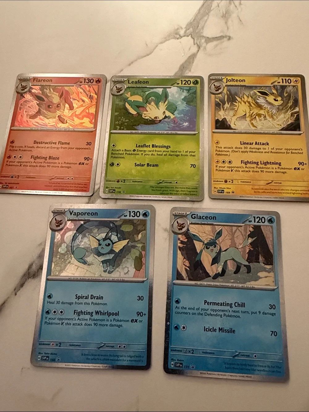 Pokemon Prismatic Evolutions Promos Flareon, Vaporeon, Jolteon, leafeon, glaceon